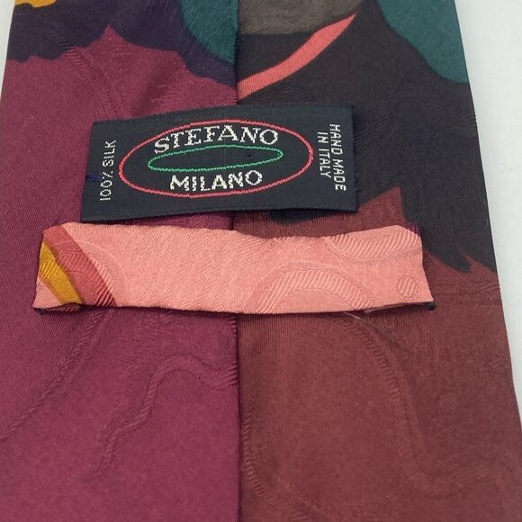 Stefano Milano Silk Abstract Modern Print Tie Italy - Picture 7 of 7